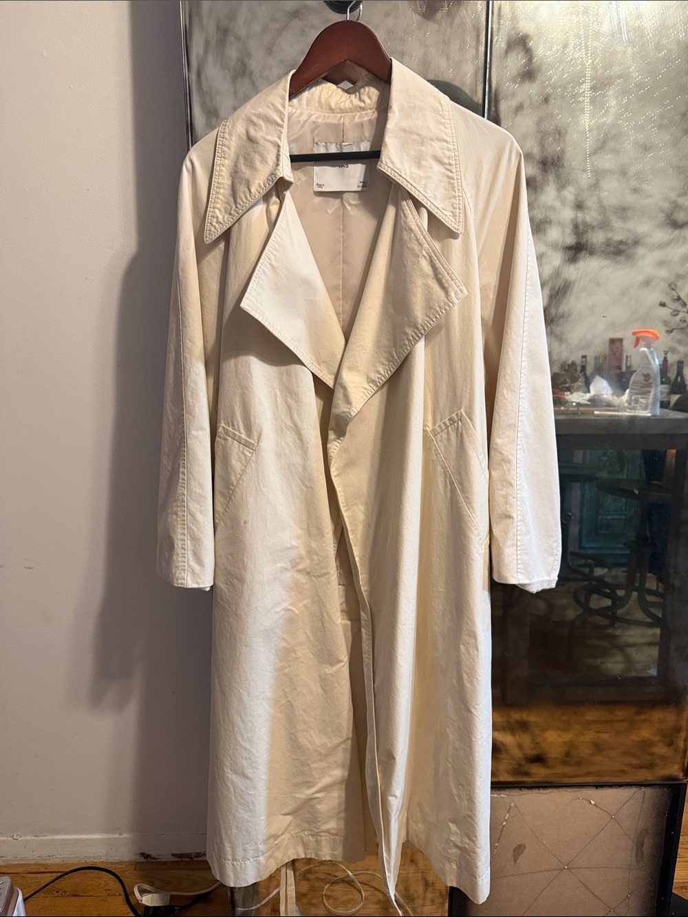 Mango Cream Longline Trench Coat in Medium